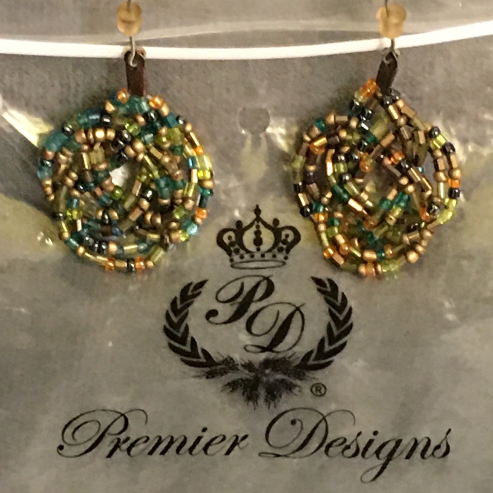 Premier Designs Multicolored Bead Knot Earrings